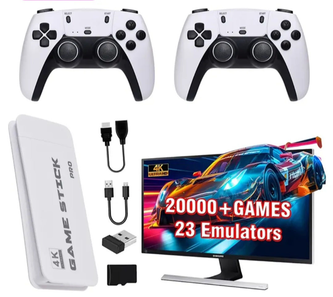 J M15 HD Mini Retro Console 64GB Wireless Video Game Consoles 4K HD M23 Game Stick Lite With Gamepad Built-in 20000+ Games For PS1/SFC/FC.